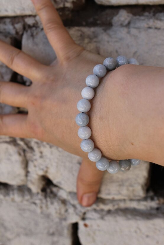 Aquamarin Doğaltaş 8 Mm Küre Kesim Bileklik