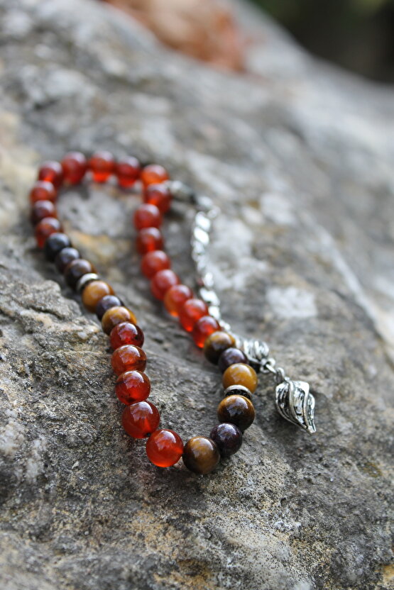 Aslan Burcu Tesbih Gümüş Kaplama Püskül