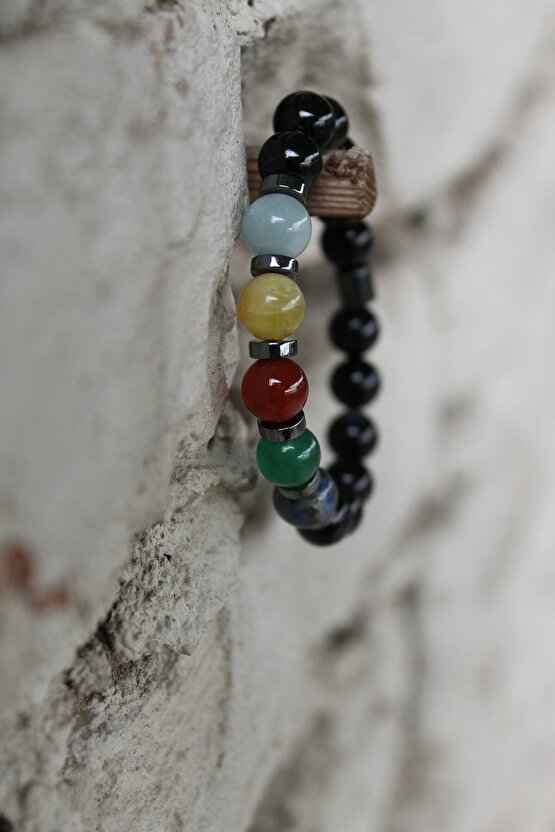 Çocuk Karnelyan Akik Lapis Lazuli Dumanlı Kuvars Aventurin Bileklik