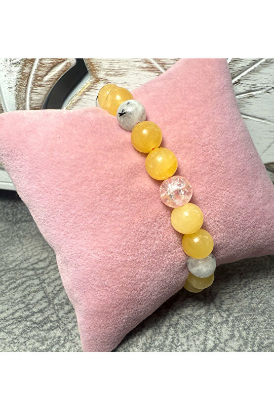 Pozitif Enerj Bilekliği- (AYTAŞI, NECEF, KALSİT VE PEMBE KUVARS) Sertifikalı