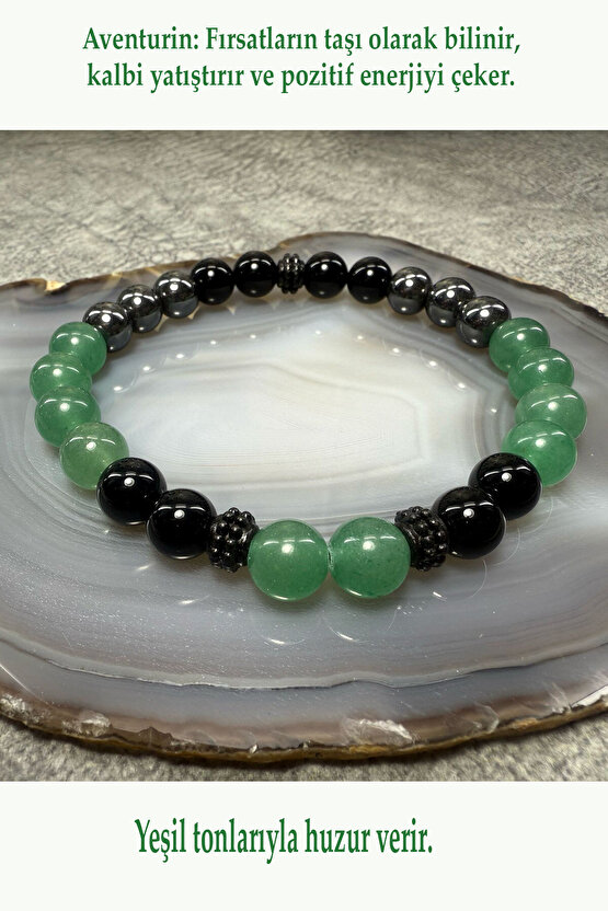 STRES BİLEKLİĞİ-%100 DOĞATAŞ BİLEKLİK-(ONİKS-AVENTURİN-HEMATİT BİLEKLİK)