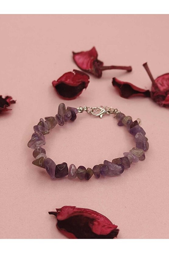 Ametist Kırık Taş bileklik Doğal Taş