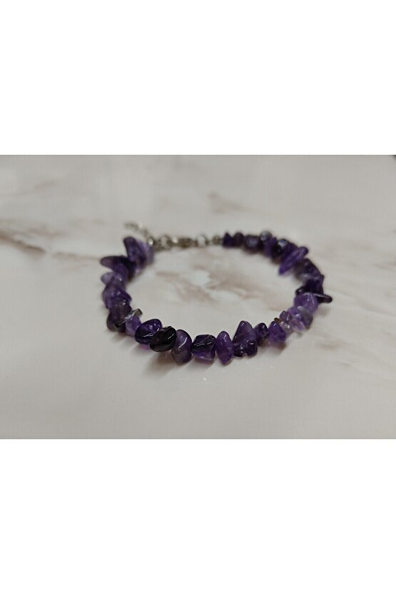 Ametist Kırık Taş bileklik Doğal Taş