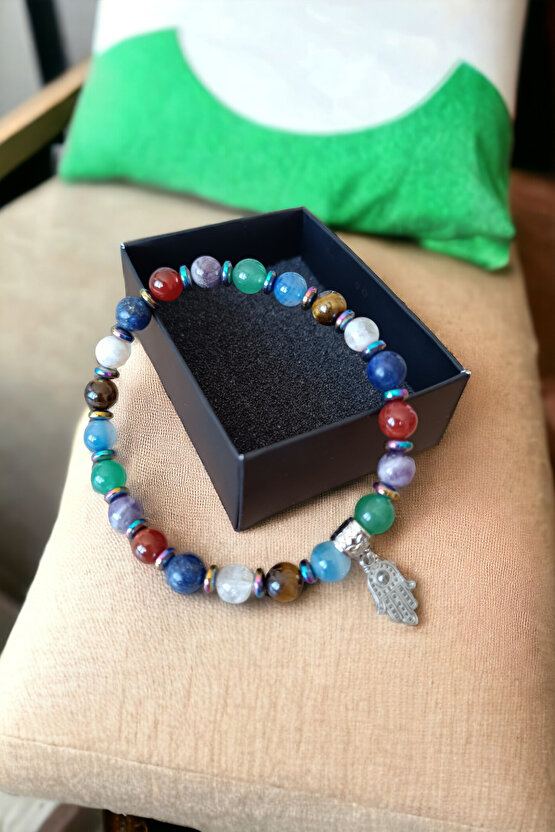 Çakra Bileklik Tılsım Bileklik Kuantum Enerji Bileklik 7 Doğal Taş Orijinal Bileklik