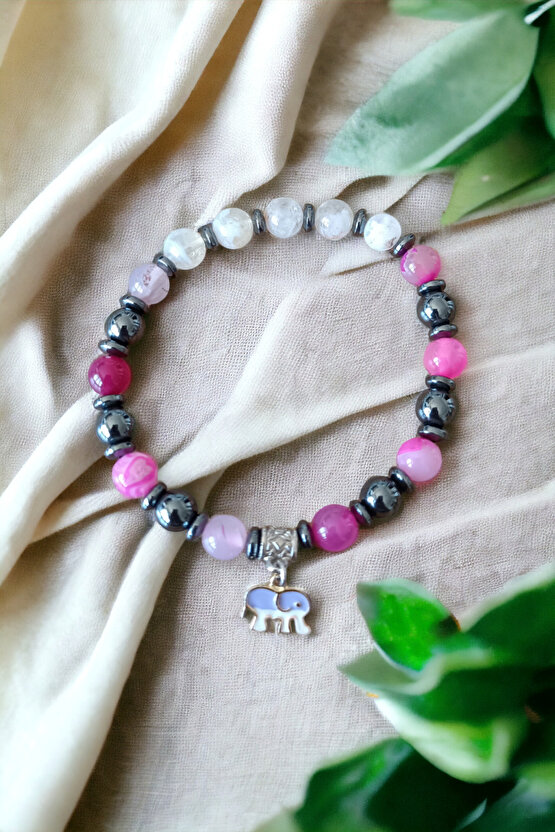 Para Bereket Tılsım Bilekliği Sitrin Taşı Akik Taşı Hematit Taşı Bilekliği Doğal Taş Bilekliği