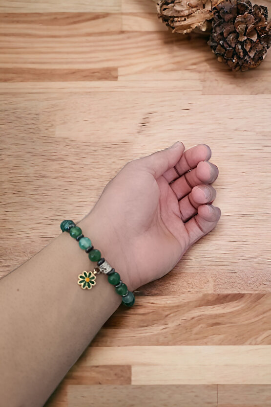 Yeşil Akik Taşı Ametist Taşı Doğal Taş Bileklik Çakra Taşı Nazar Koruyucu Taş