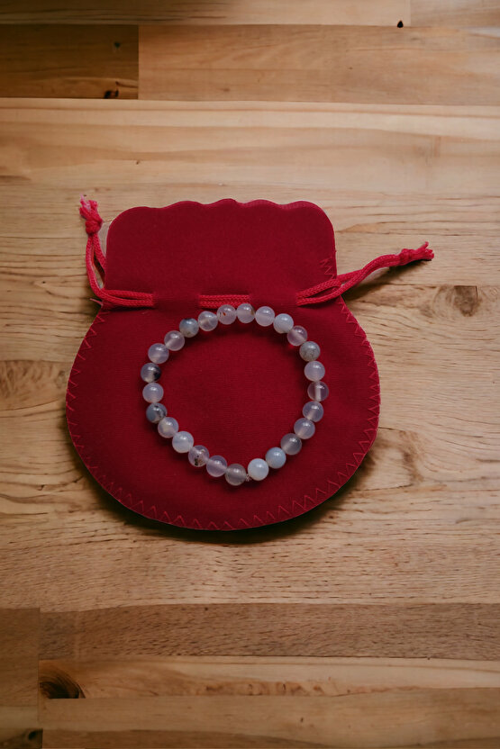 Beyaz Şefaf Akik Taşı Bileklik  Doğal Taşlar Orijinal Gerçek Akik Taşı Bileklik