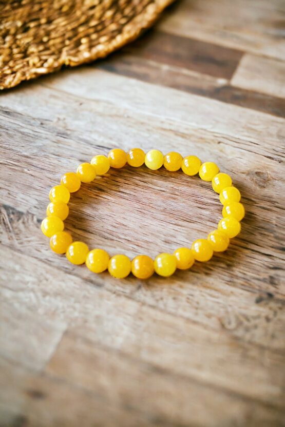 Ceyt Taşı Bileklik Sarı Bileklik Kadın Bileklik Renkli Bileklik Gençlik Taşı İmparator Taşı