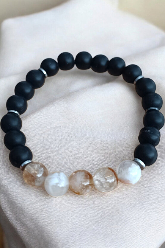 Sitrin Bileklik Akik bileklik Hematit Bileklik Orijinal Doğal Taş Bileklik