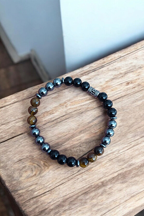 Kaplan Gözü Bileklik Hematit Bileklik Oniks Bileklik Orijinal Gerçek Taş Bileklik