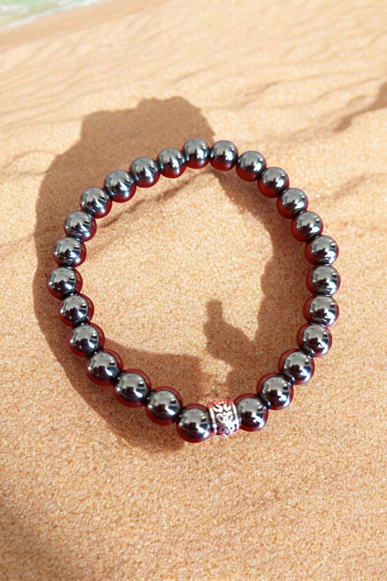 Hematit bileklik Orijinal Ara Aparatlı Gerçek Hematit Taşı Bileklik (kaplama Değil) Doğal Taş