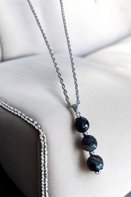 Damarlı Akik kolye Akik Taşı kolye doğal taş kolye zincirli kadın kolye hediyelik kolye