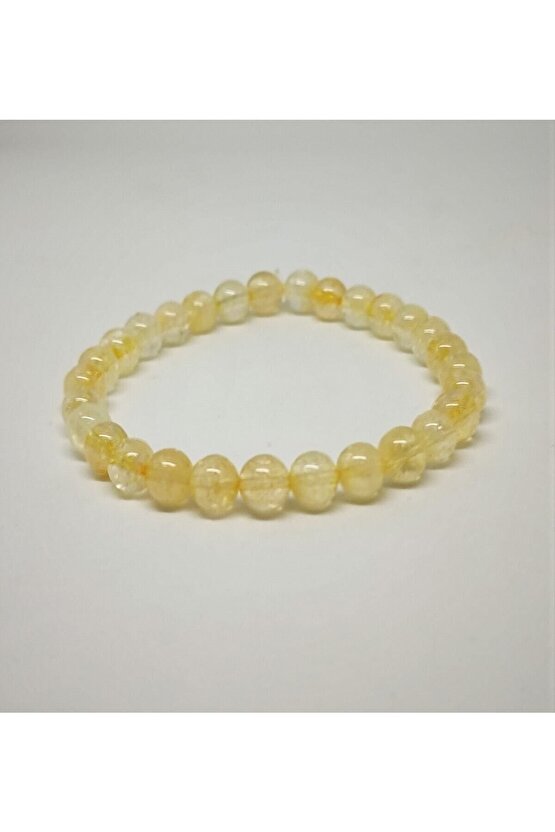 Sertifikalı 6 Mm Sitrin Doğaltaş Bileklik