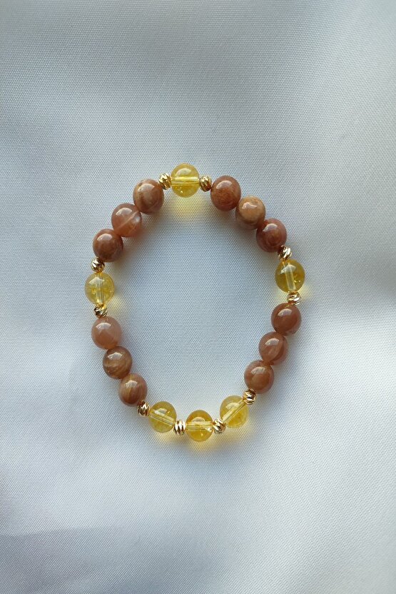 Sertifikalı Güneş Taşı, Sitrin Doğaltaş Bileklik