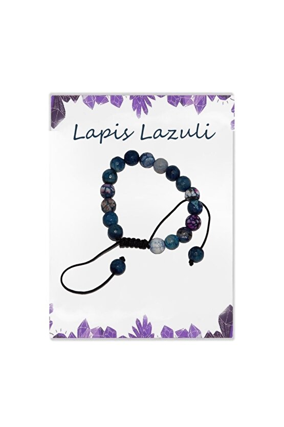 Ayarlanabilir İpli Parlak Lapis Lazuli Doğal Taş Bileklik