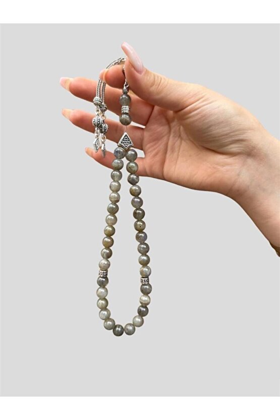 8 mm Küre Kesim Labradorit Doğal Taş Tesbih