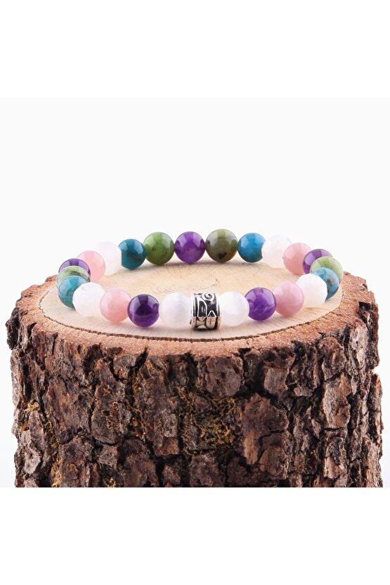 Turmalin Güneş Taşı Duman Kuvars Krizokol Akuamarin Dumortierit Doğal Taş 8 mm Bileklik