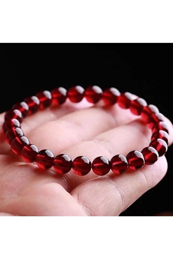 Doğal Lal Granat 8mm Bileklik Aaa+ Kalite