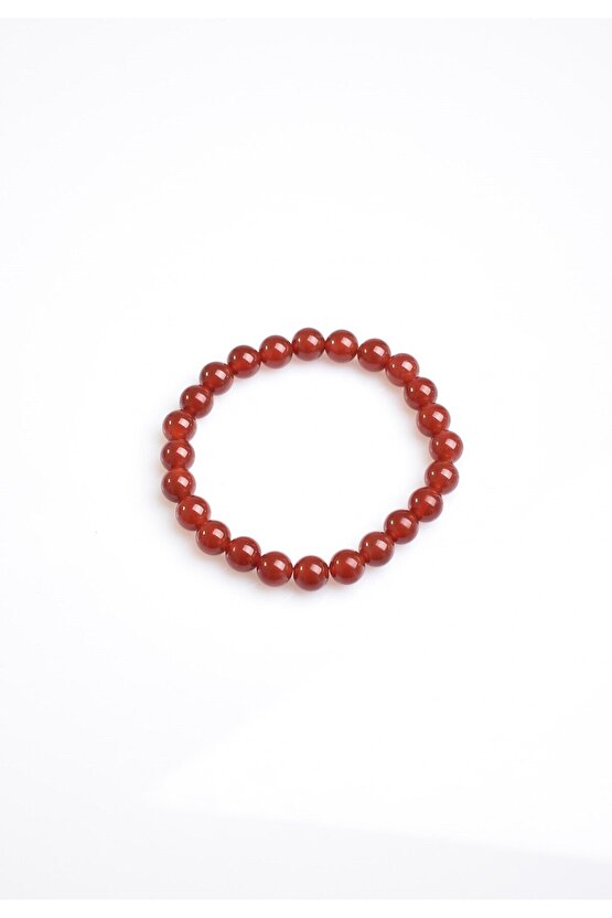 Kırmızı Akik Doğal Taş Bileklik 8 mm
