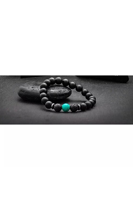 Oniks ,lav Taşı Turkuaz Tasarım Dogaltaş Bileklik