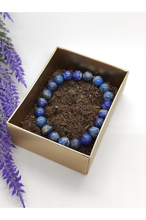 Doğal Taş LAPİS LAZULİ Bileklik - Zihinsel Temizlik - Kolay Öğrenme - Kaygı Azaltma Taşı