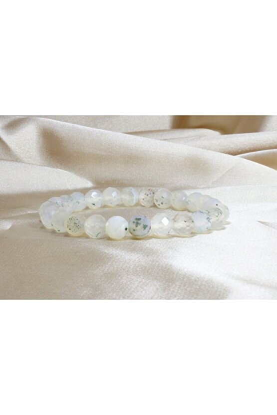 Fosilli Akik Doğal Taş Bileklik