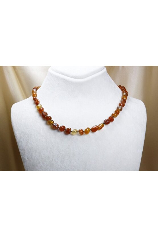 Akik Taşı Kolye  Işlenmemiş Doğal Taş Kolye