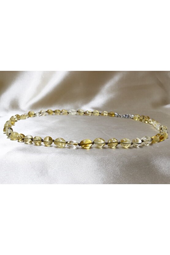 Sitrin Taşı Tımbl Düğümlü Kolye| dogaltastaki.com