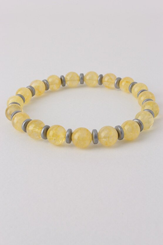 Sitrin hematit Doğal Taş Bileklik