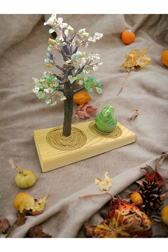 DOĞAL TAŞ AĞAÇ SAF AVENTURİN-KUVARS-AMAZONİT (SERTİFİKALI)(HAND MADE)