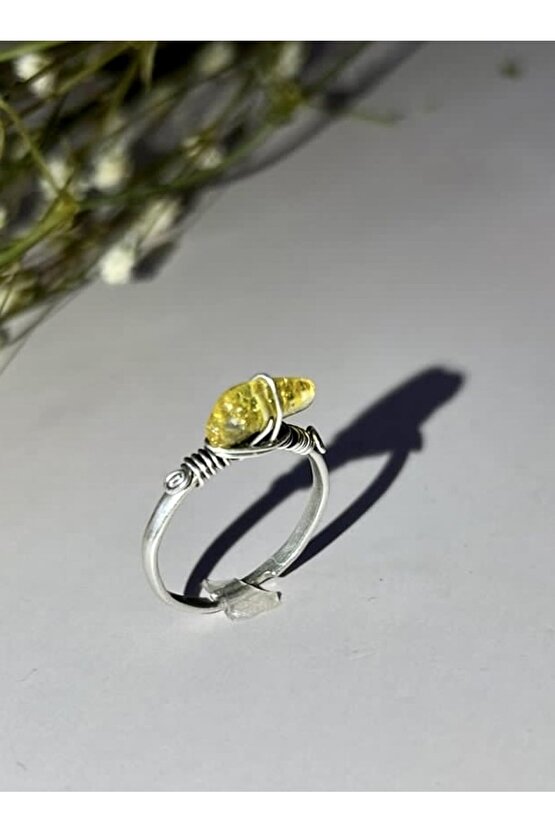 Sitrin Doğal Taş Yüzük-%100 Orijinal