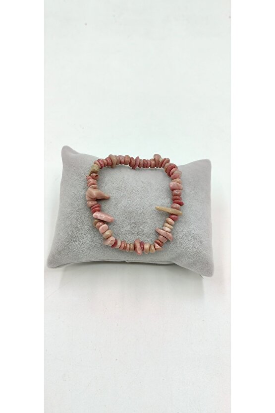 Rodonit Kırık Taş Doğal Taş Kadın Bileklik