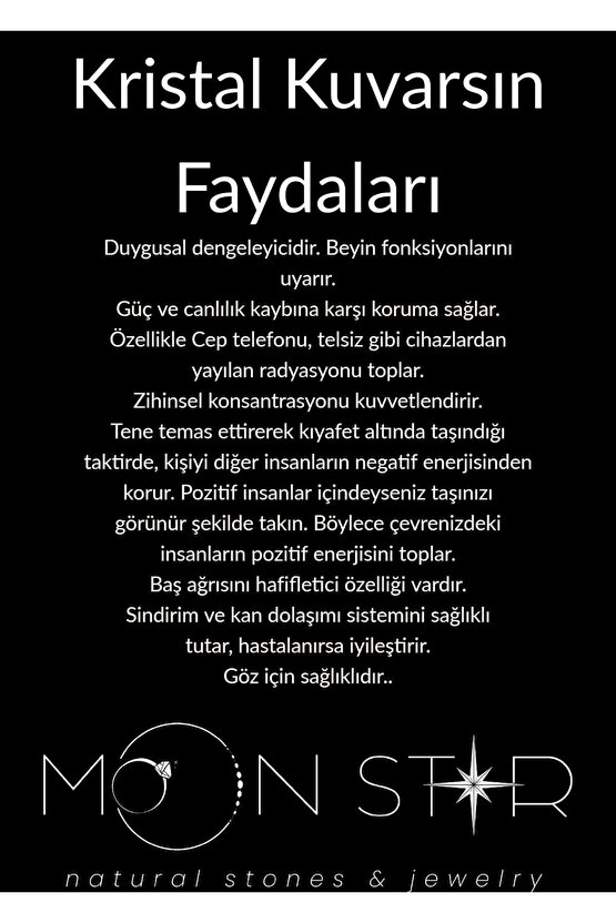 Kalp Şekilli Kristal Kuvars Doğal Taş Kolye