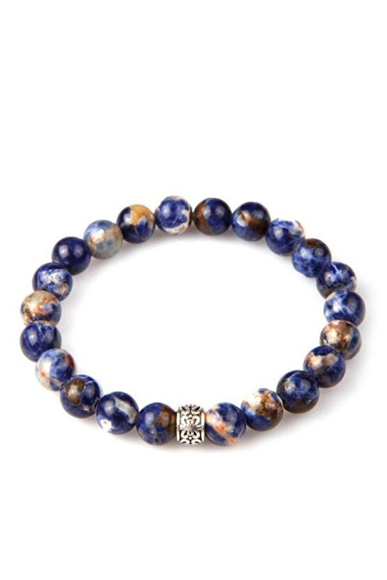 Orange Sodalit Doğal Taş Bileklik 8 Mm Küre Kesim