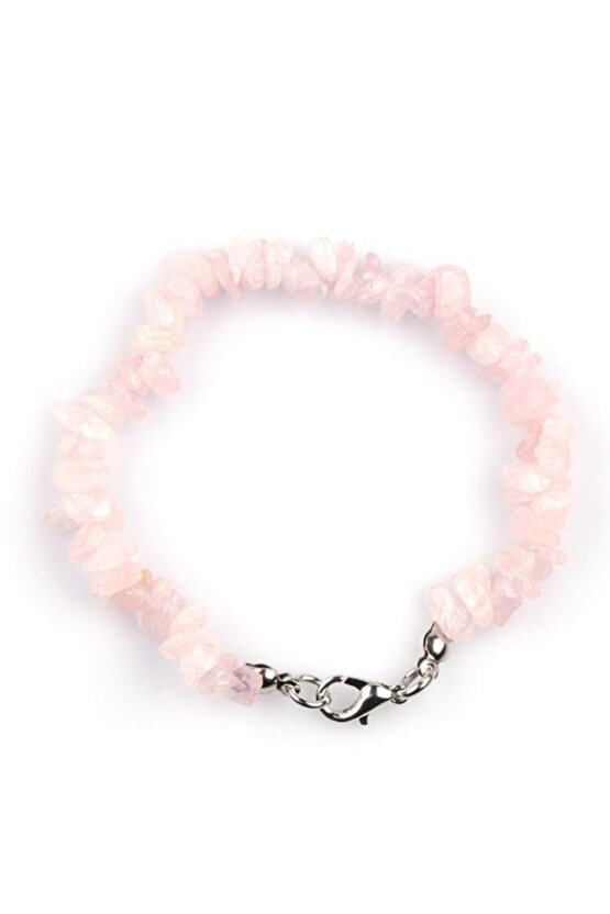 Pembe Kuvars Doğal Taş Kırıktaş Bileklik