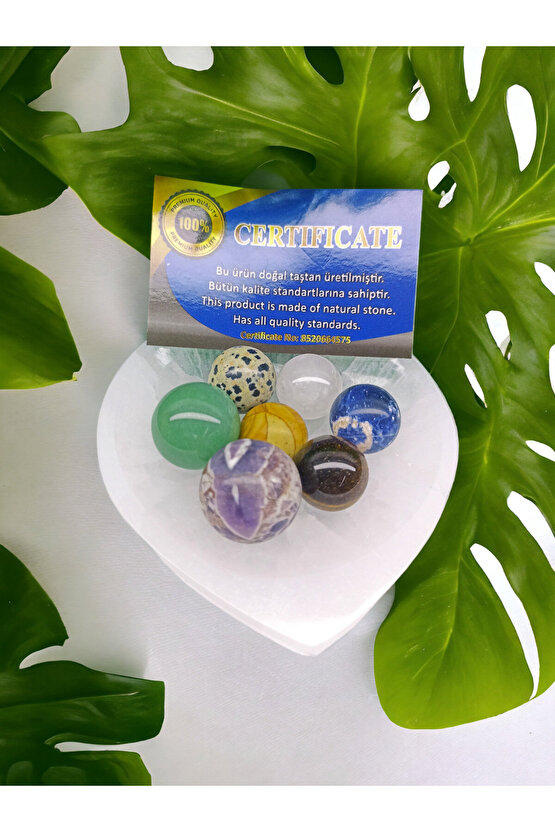 Selenit Kase Arındırma Taşı VE ÇAKRA SET (ASA)(SERTİFİKALI)