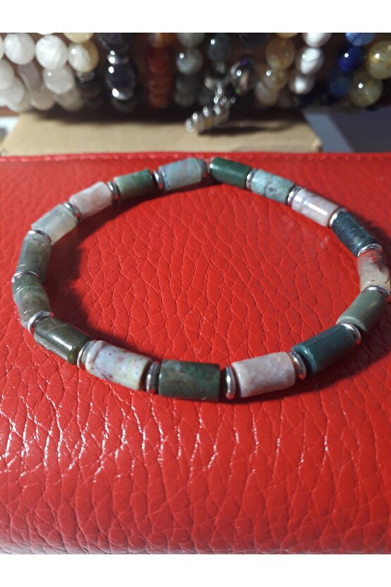 Ametist & Hint Akik Bileklik ( Boru Kesim 8×3)