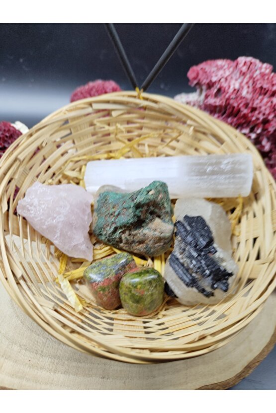 Hamilelik Için Doğurganlığı Artıran Dekoratif Doğal Taş Seti (hasır Sepet Dahil) (sertifikalı)