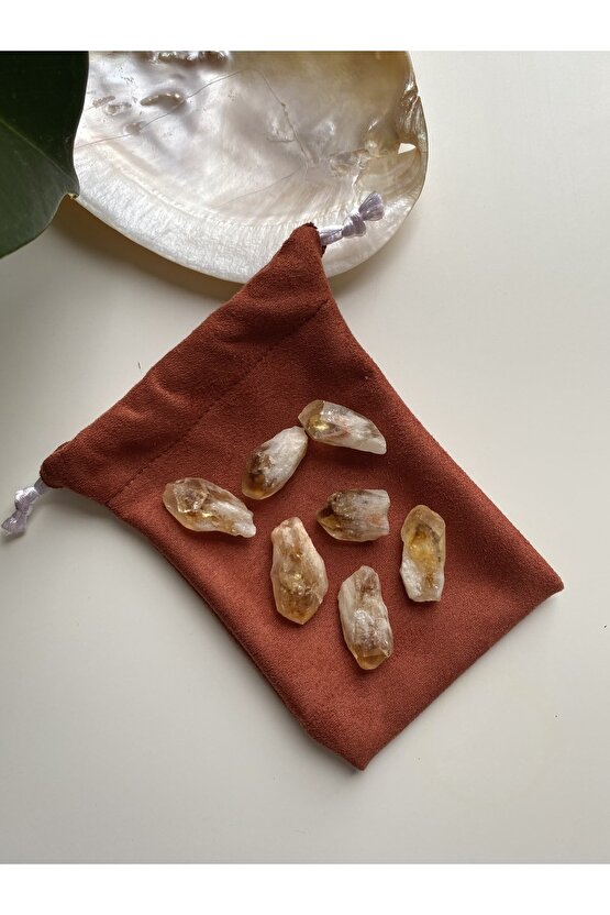 Cüzdan Boy Ham Parça Sitrin Doğal Taş