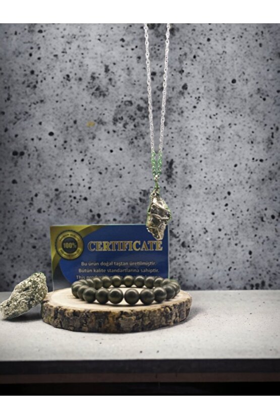 Pirit Taşı Doğal Taş Set (SERTİFİKALI)