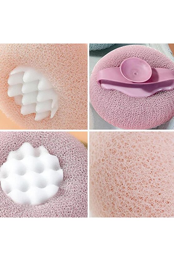 SN-26217 Vantuzlu Banyo Masaj Süngeri Peeling Etkili Vücut Kesesi ve Köpürtücü