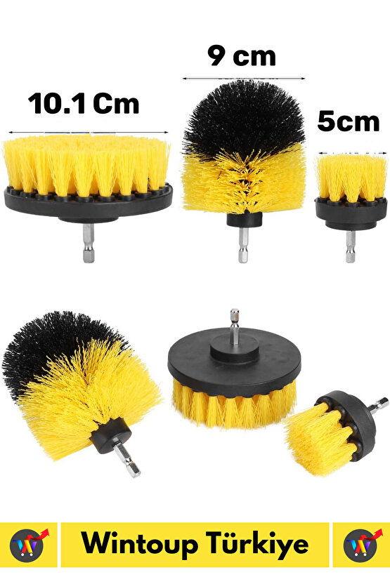 Çok Fonksiyonlu Banyo Temizleme Fırçası ve Matkap Ucu Seti 3lü