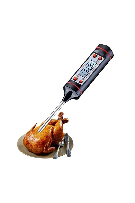 Dijital Yemek Gıda Mutfak Termometre Sıcaklık Ölçer Tp-101 (beyaz)