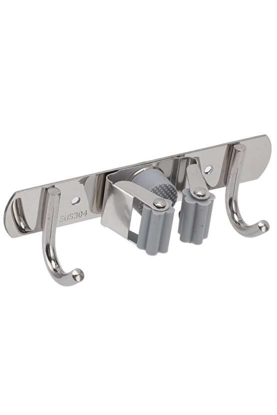 Mop Bez Havlı Askısı Duvara Monte – Paslanmaz Çelik Temizlik Aparatı Askılığı 304 Çelik