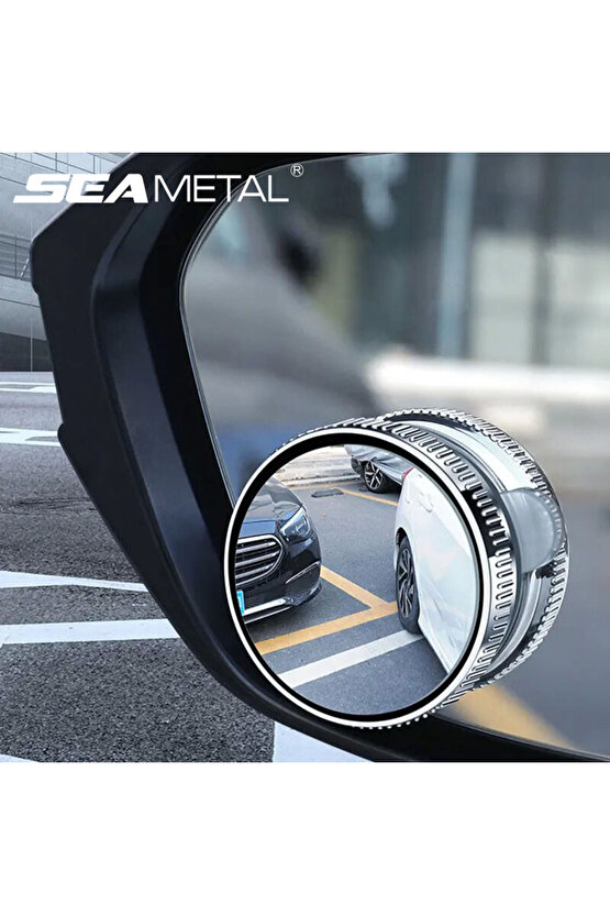 SEAMETAL 2 Adet Araba Dikiz Aynası 6CM Geniş Açı Dikiz Kör Nokta Aynası Vakumlu HD Konve...