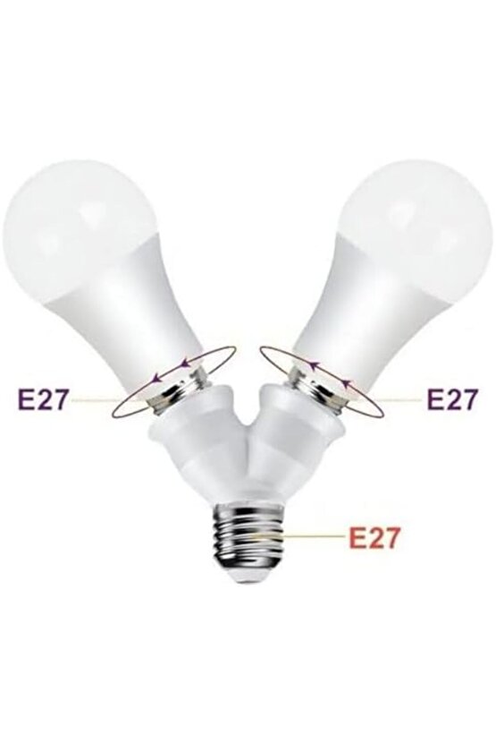 E27 Duy Çoğaltıcı, Tek Duydan Çift E27 Lamba Bağlantısı, Duy Çoklayıcı, Tek Duya İki Ampul Takma 12