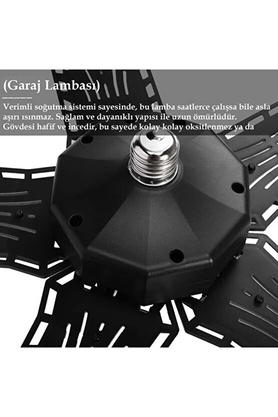 Ledx Ayarlanabilir Açılı 5 Kanatlı 148 Smd Ledli Galaxy Projektör Işığı 60w 6600 Lumen E27 32cm Çap