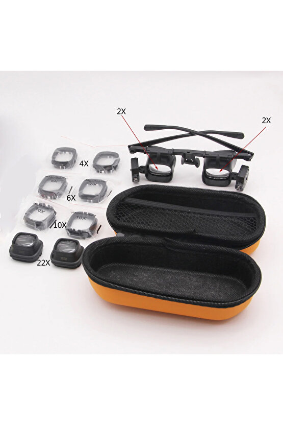 At35ın Pm-23691 24x Profesyonel Tamirci Kuyumcu Büyüteç Gözlüğü Çift Aydinlatma Ledli (analog