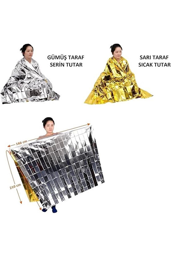 Acil Durum Ilk Yardım Battaniyesi Deprem Yanık Termal Battaniye Nem Ve Soğuktan Koruma Su Geçirmez