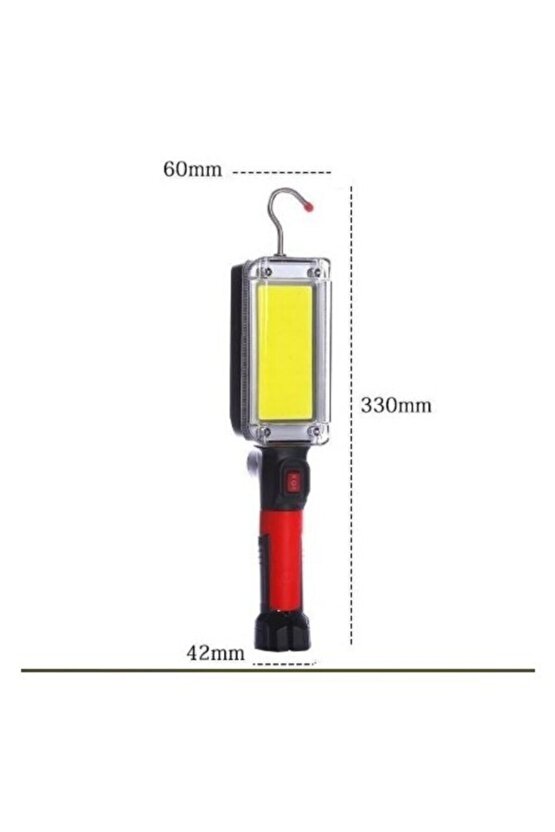 Heave-duty Zj-8859 Led Fener Manyetik Sabitleme Ve Hareketli Kanca Siyah